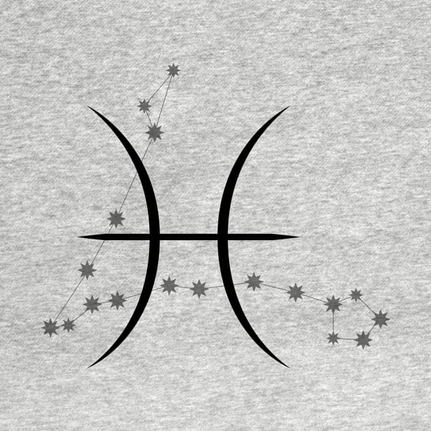 Pisces - Zodiac Sign Symbol and Constellation by Red Fody